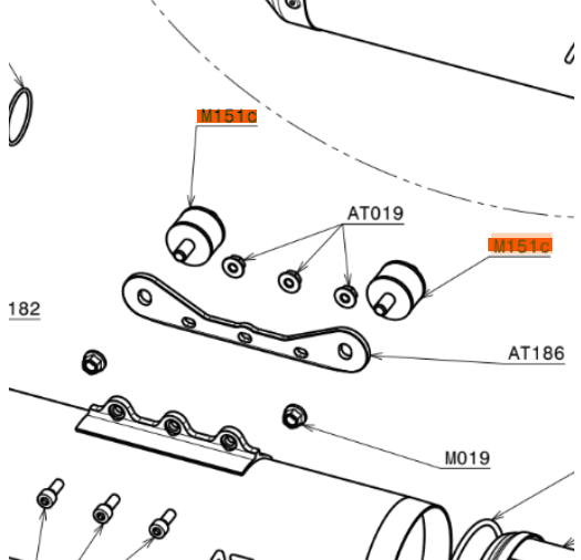 M151c | Antivibration Mount Hard (Right) with Nuts (Set of 3) - Image 3