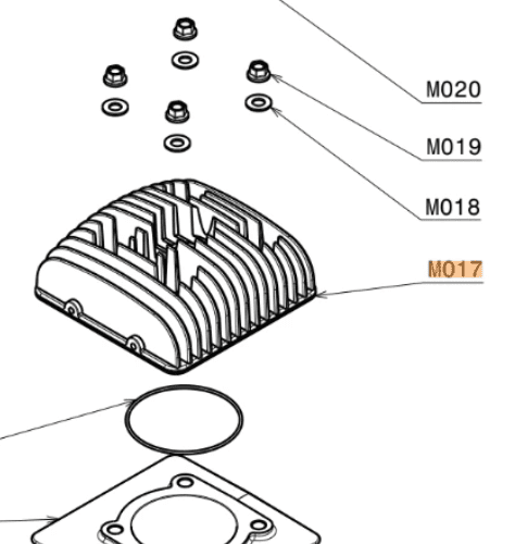 M017 | Cylinder Head and O-Ring | Moster185 - Image 3