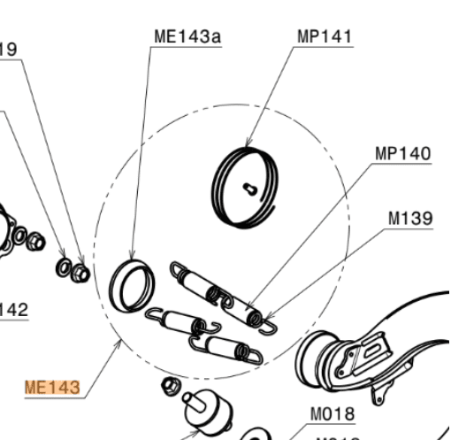 ME143 | Bronze bushing 40/50 hours with Springs and Security cables - Image 3