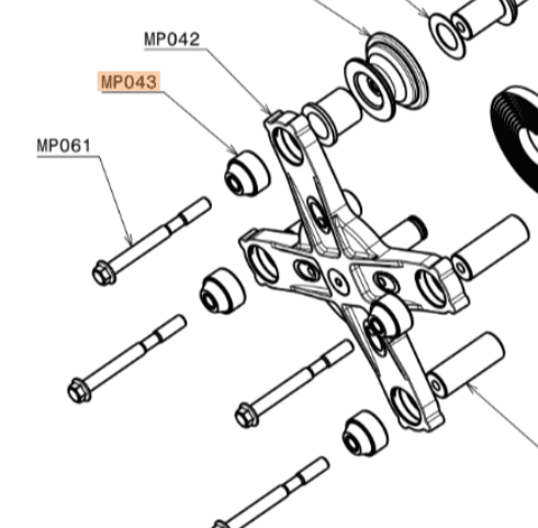 MP043 | Antivibration Mount for Starter 20 x 14 mm (Set of 4) | Moster 185 - Image 3