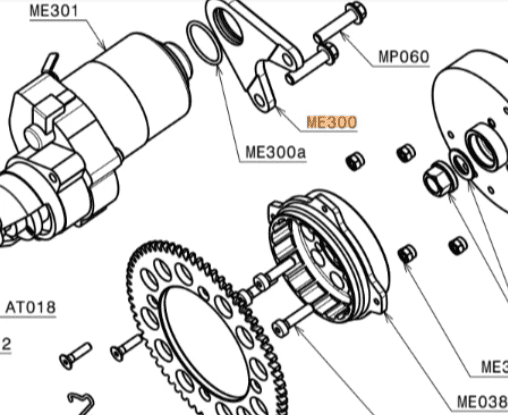 ME300 | Support Plate for Electric Starter with O-ring and Bolts - Image 2