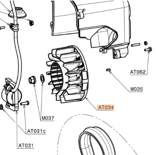 AT034 | Flywheel (Selettra) with Aluminum toothed pulley incorporated - Image 4